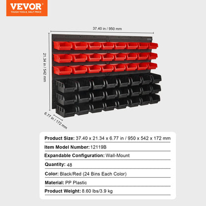 Wall Mounted  Storage Bin For Parts Organizer