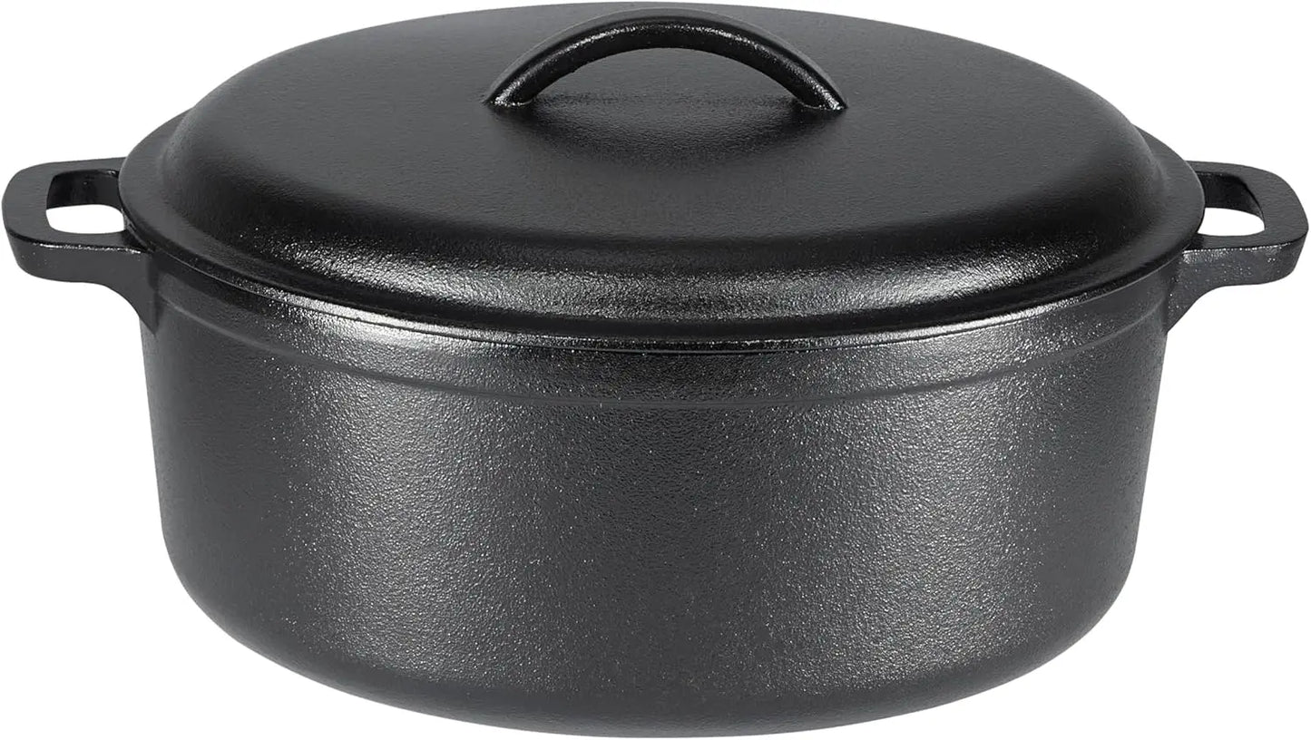 Cast Iron Dutch Oven Pot With Lid Dual Handles.