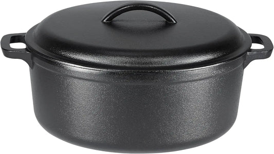 Cast Iron Dutch Oven Pot With Lid Dual Handles.