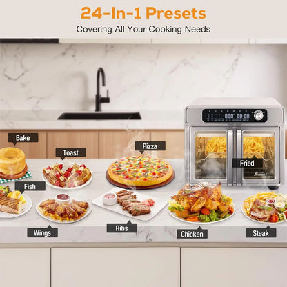 26QT French Door Kitchen Appliance  24 Cooking Functions Digital Controls