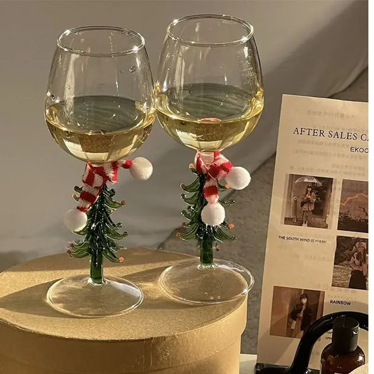 Christmas Decoration Wine Glass For Family Gift