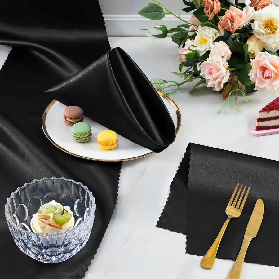 100 Pack Satin Napkins Square Dinner Napkins