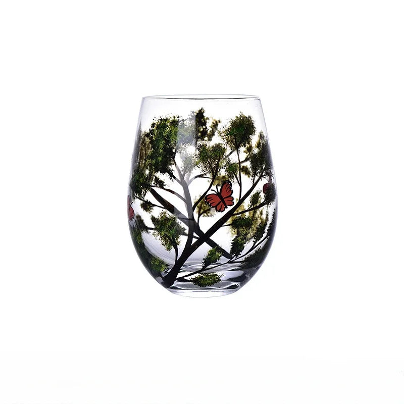 Crystal Glass Painted Creative Four Seasons Wine Goblets