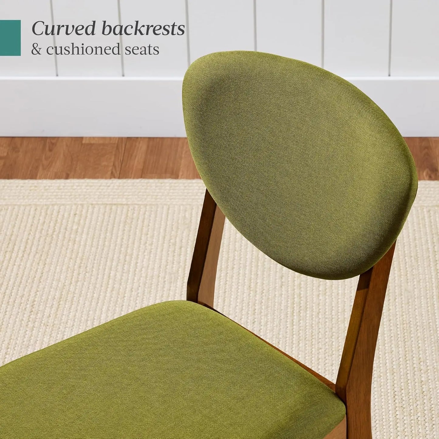 Dining Chairs Set of 2 Mid-Century Modern Upholstered