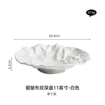 Folding Deep Plate Dishes Ceramic High-Grade Tableware