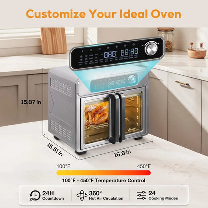 26QT French Door Kitchen Appliance  24 Cooking Functions Digital Controls