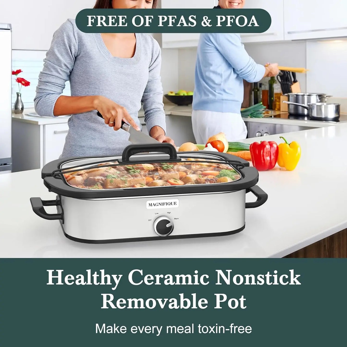 4-Quart Slow Cooker Crockpot For Family Need