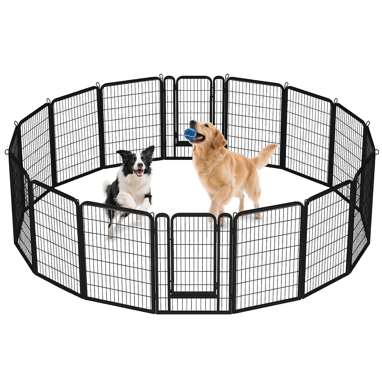 Dog Playpen With Door Outdoor/Indoor Foldable Metal Pet