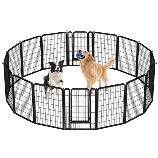 Dog Playpen With Door Outdoor/Indoor Foldable Metal Pet