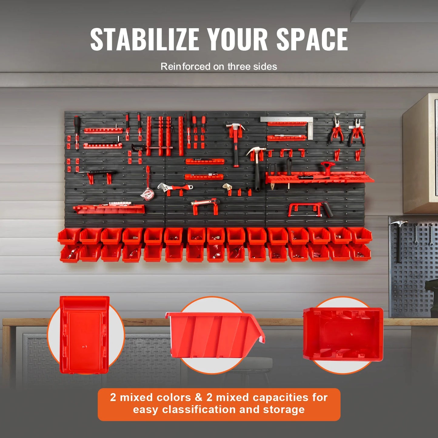Wall Mounted  Storage Bin For Parts Organizer