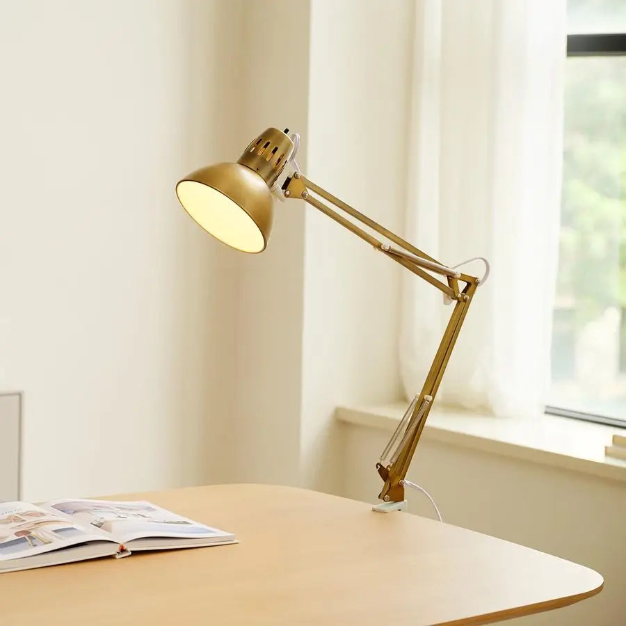 Electric MultiJoint Desk Lamp With Metal Clamp And Switch