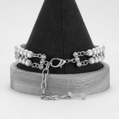 Luxury Pearl Rhinestone Pet Collar Necklace For Pets