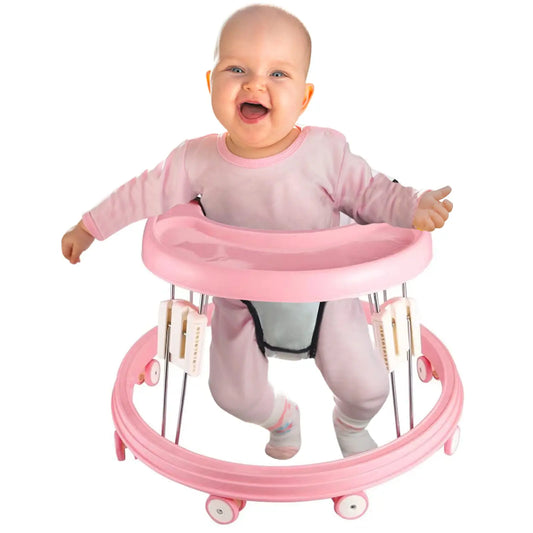 Baby Walker Foldable Multi-Function Anti-Rollover Walker Brake Design