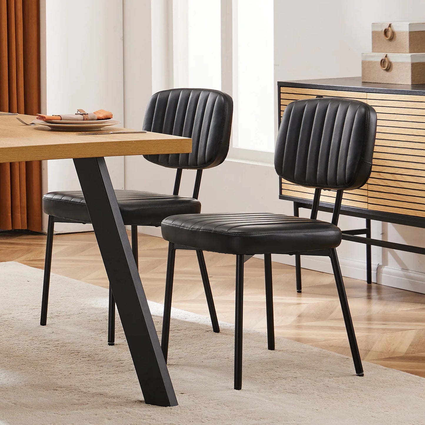 Faux Leather Modern Dining Chairs For Kitchen & Dining Room