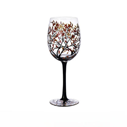 Crystal Glass Painted Creative Four Seasons Wine Goblets