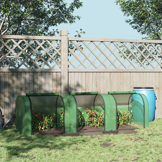 Greenhouse Tunnel With Roll-Up Doors For Backyard