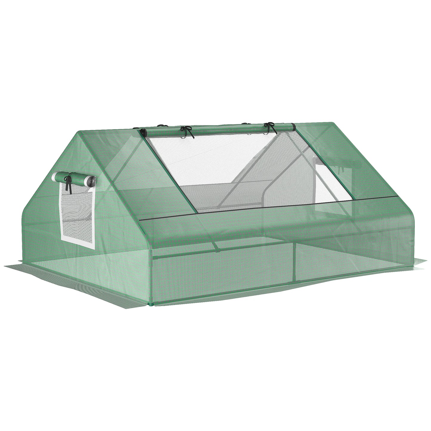 Mini Portable Greenhouse Zippered Windows Door Green