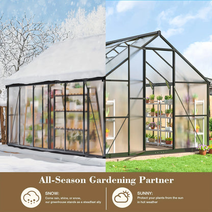 Polycarbonate Greenhouse UV Panels Aluminum Frame For Backyard