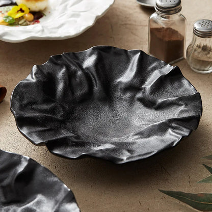 Folding Deep Plate Dishes Ceramic High-Grade Tableware