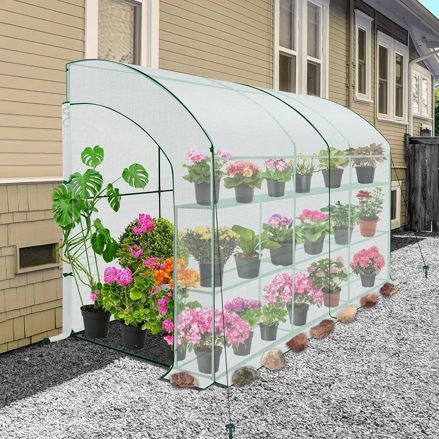 Bestselling Portable Lean-To  Greenhouse  Roll-Up  Zipper Doors