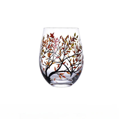 Crystal Glass Painted Creative Four Seasons Wine Goblets