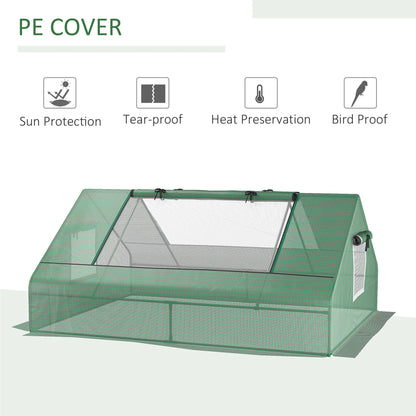 Mini Portable Greenhouse Zippered Windows Door Green