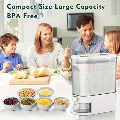 Large Rice Dispenser Pantry Storage & Measuring Cup
